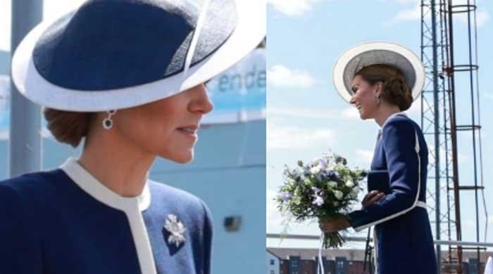 Kate Middleton smashes bottle at naming ceremony of warship