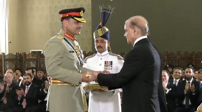 President Zardari confers baton of field marshal upon Asim Munir