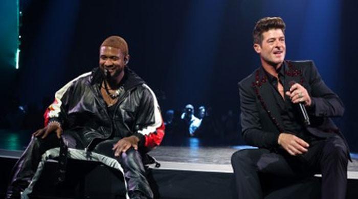 Usher attends Robin Thicke’s wedding as groomsman
