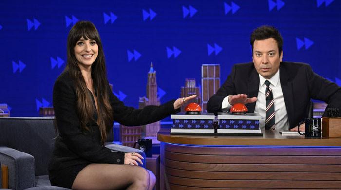 Dakota Johnson promotes ‘Materialists’ on late-night show
